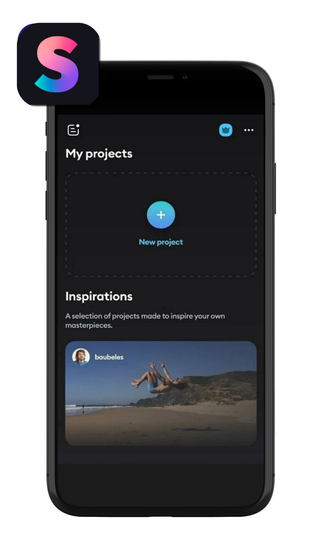 UI of Splice to edit video